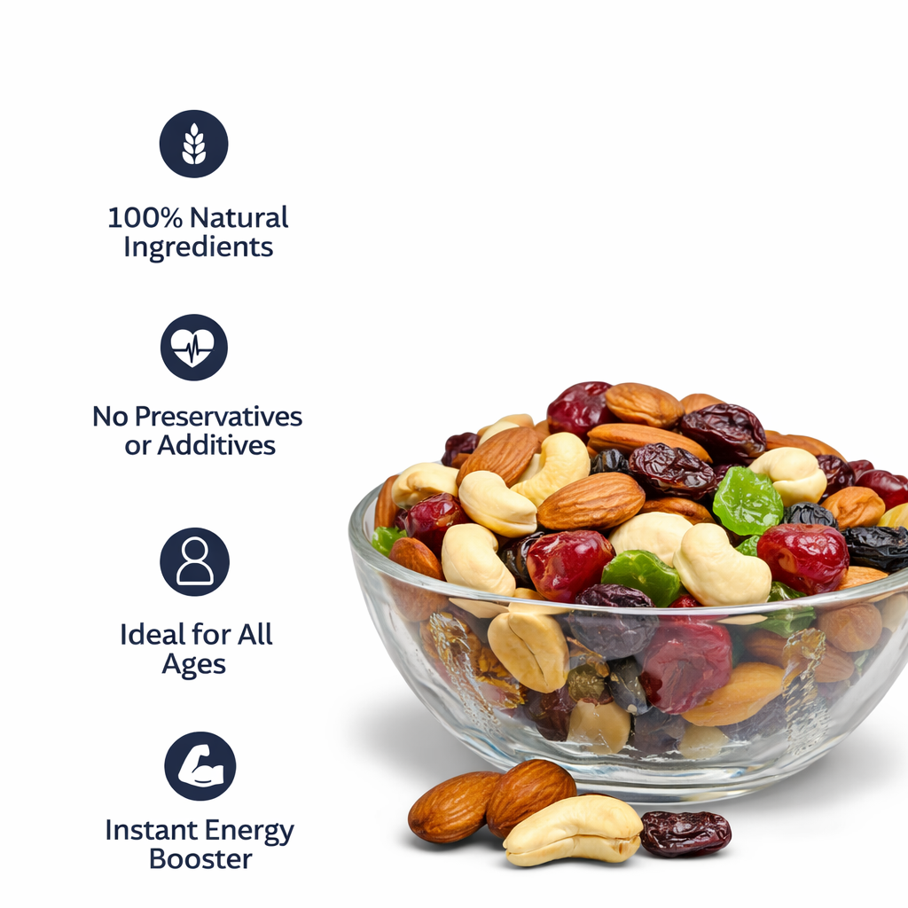 Plan trail mix (full of dryfruits and berries)